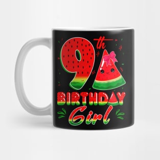 9th Watermelon Themed Fruit Birthday Girl Party Mug